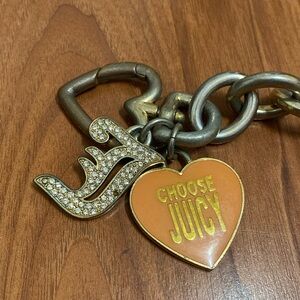 ❤️ Juicy Couture Gold Tone Keychain Bag Charm